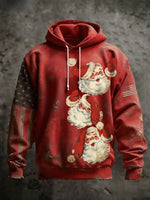 Vintage Christmas Art Print Cotton Casual Hoodie Sweatshirt