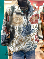 Vintage Art Print Casual Cotton Sweatshirt