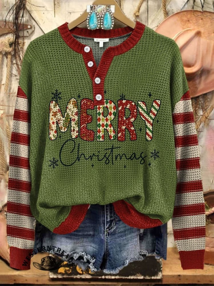 Women's Christmas Print Casual Cotton Shirt