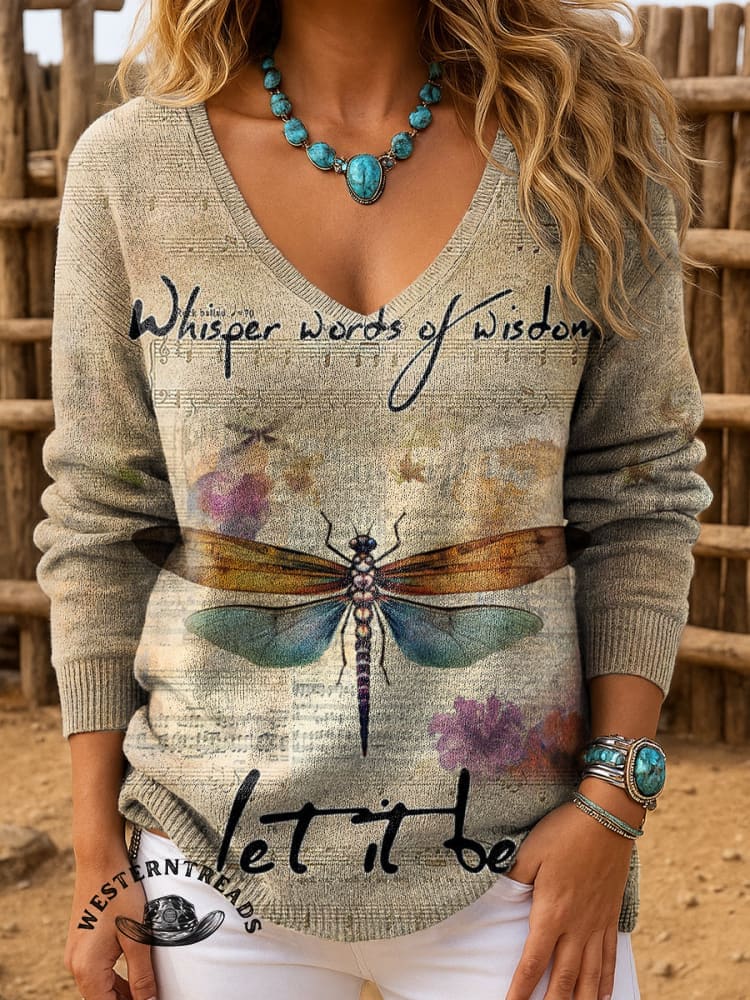 Women's Retro Whisper Words Of Wisdom Print Casual Sweatshirt