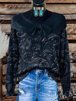 Vintage Floral Print Buttoned Cardigan Sweater