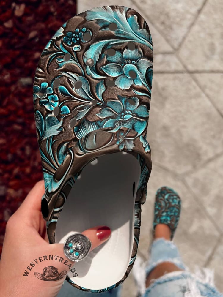 Floral Print Clogs