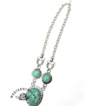 Vintage Unique Design Turquoise Oval Pendant Necklace