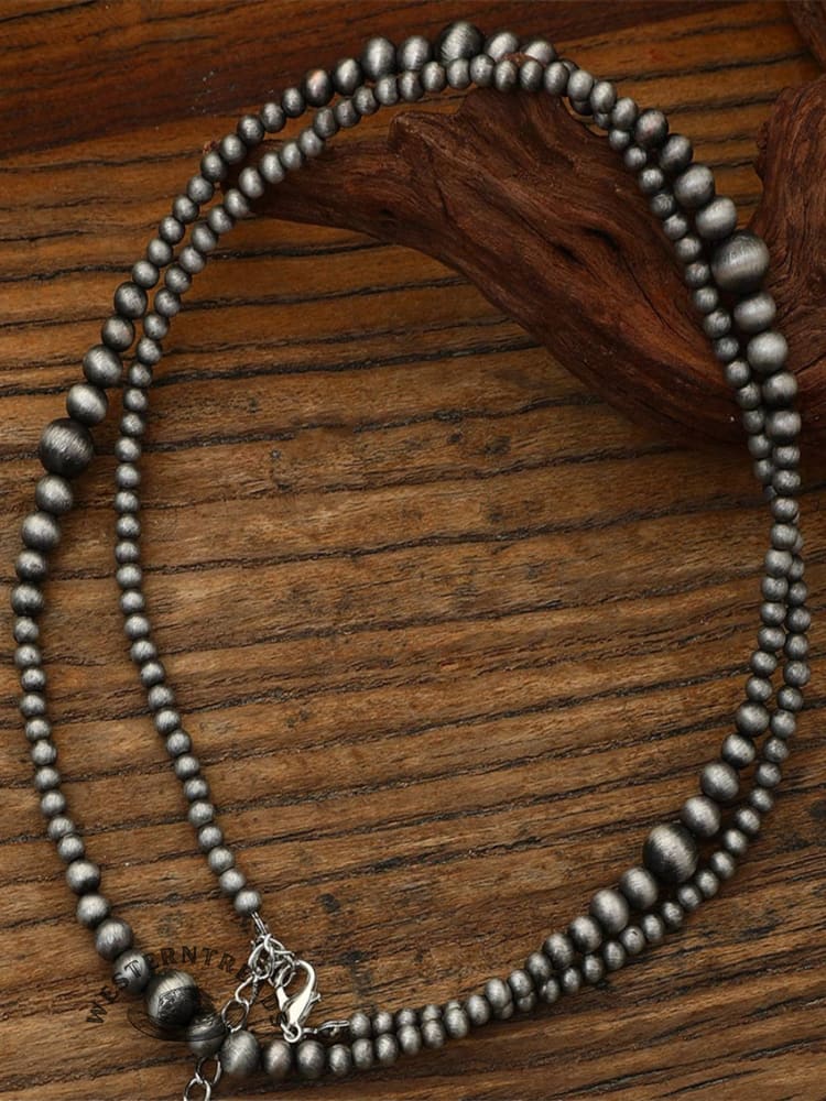 Vintage Ethnic Beaded Necklace Long Necklace