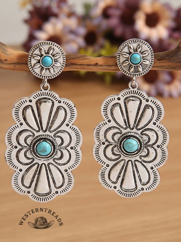 Alloy Imitation Turquoise Earrings