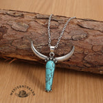 Turquoise Bull Head Necklace