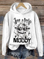 Women'S Western Highland Cow Print Casual Hoodie