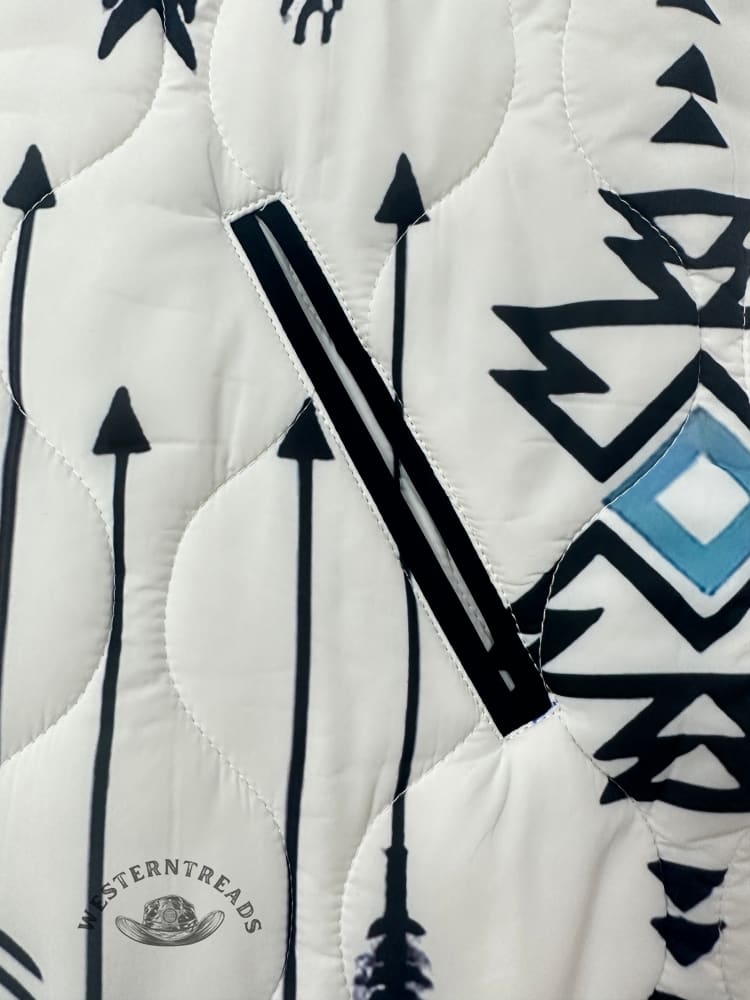 ️0.15kg Ultralight Quilted JacketWomen's White Vintage Aztec Print Casual Quilted Cardigan