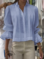 Women's Solid Color Western Horseback Riding Lapel Long Sleeve Casual Loose Linen Cardigan Top