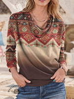 Women's Vintage Print Casual Cotton Shirt