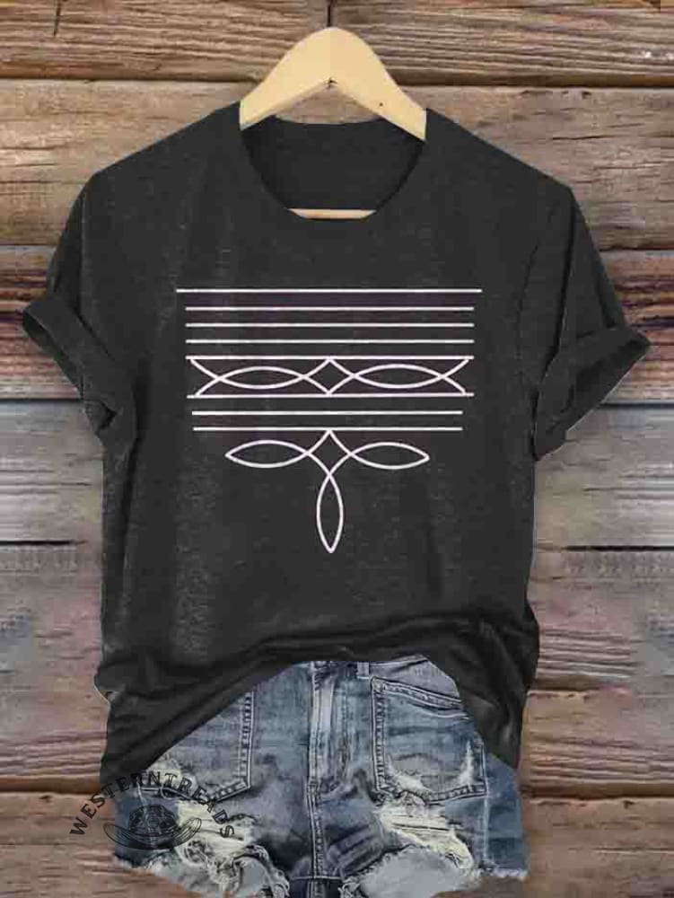 Boot Stitch Print T-shirt