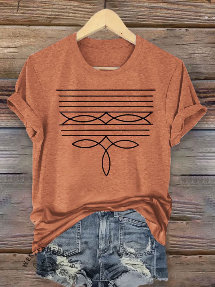 Boot Stitch Print T-shirt