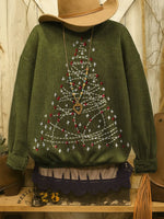 Vintage Christmas Tree Print Sweatshirt