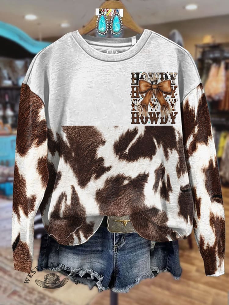 Vintage Print Casual Sweatshirt