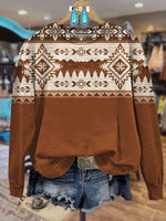 Aztek Print Casual Short Sleeve Top