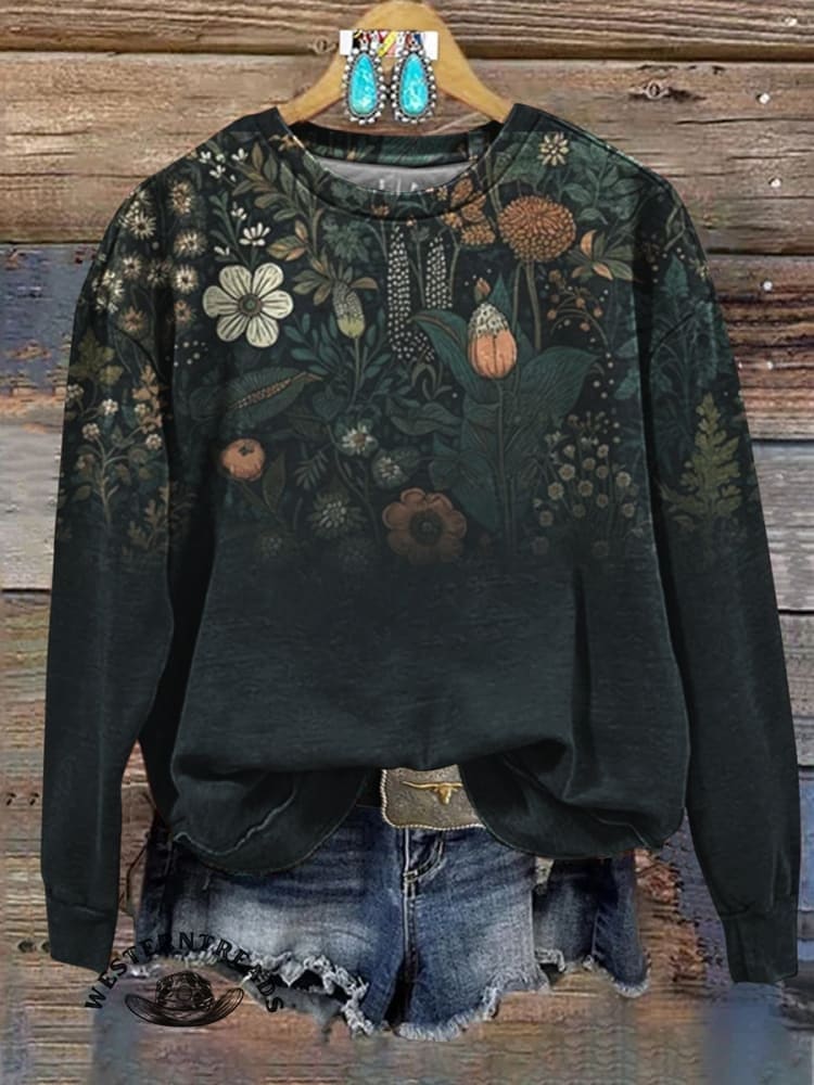 🔥Hot Sale🔥Flowers Art Print Casual Short Sleeve T-shirt