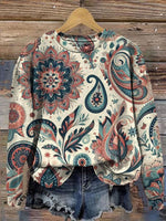 Paisley Floral Print Casual Top