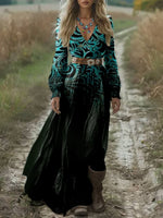 Limited time offer ✨Western Art Print Casual Short Sleeve Top