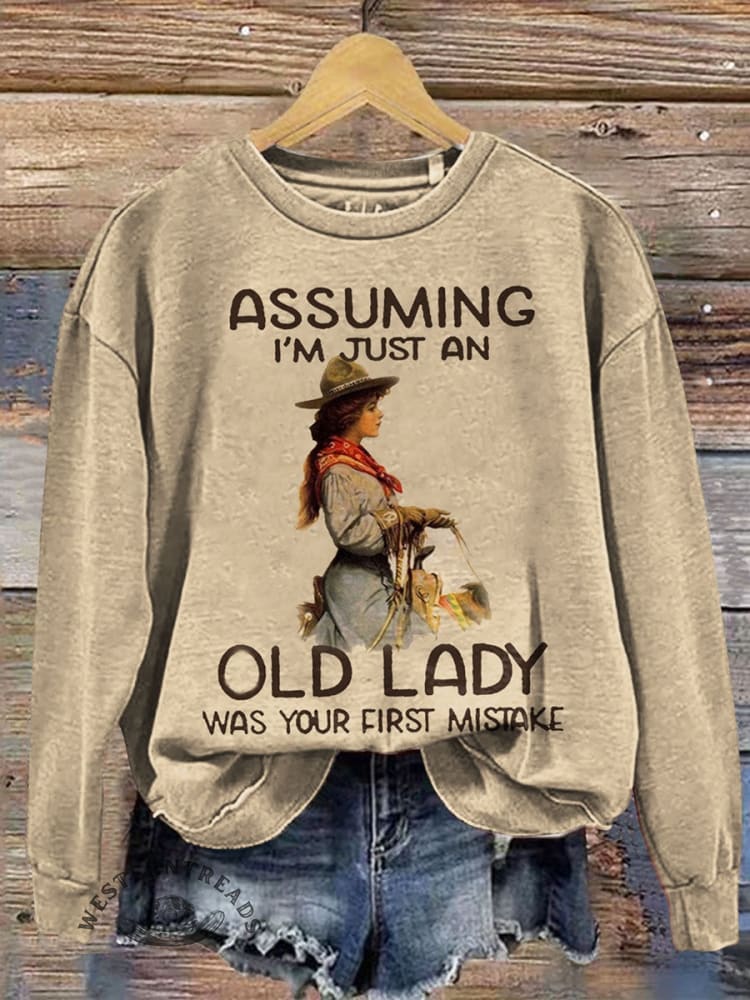 Cowgirl Print Casual Short Sleeve Top