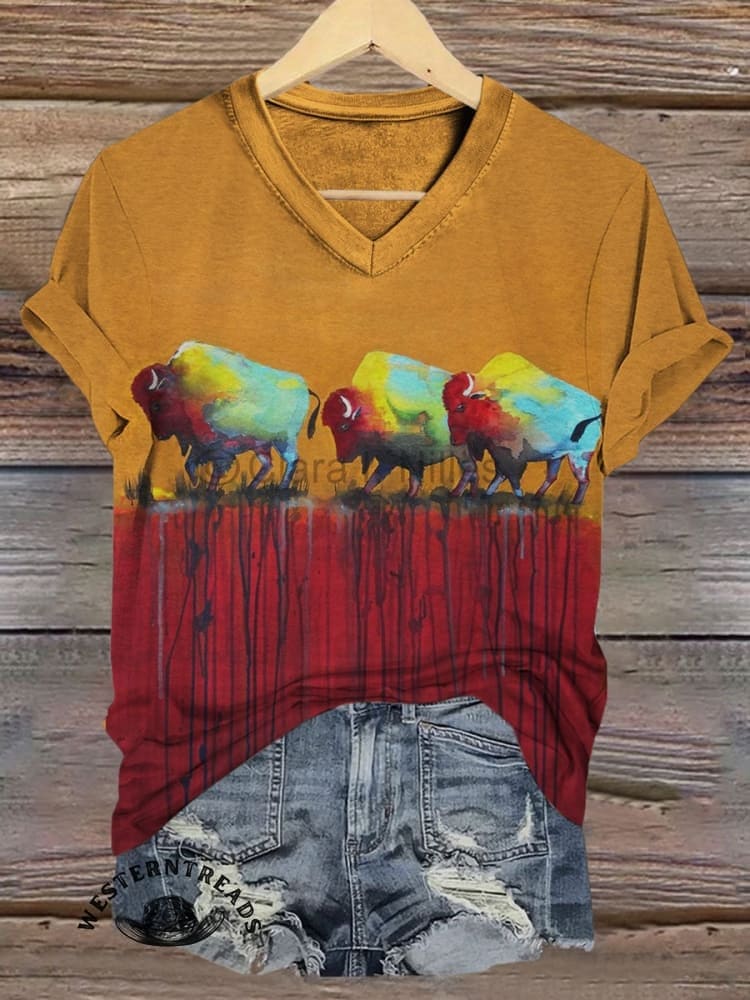 Bull Art Prints Casual T-shirt