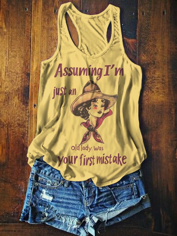 Cowgirl Print Casual Short Sleeve Top