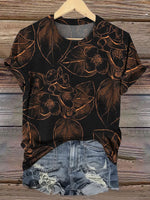Vintage Floral Prints Casual T-shirt