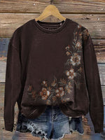 Vintage Floral Prints Casual T-shirt