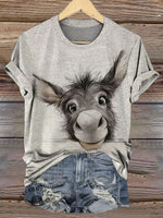 Vintage Art Print Casual T-shirt