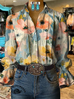 Paisley Art Print CasualCotton And Linen Shirt