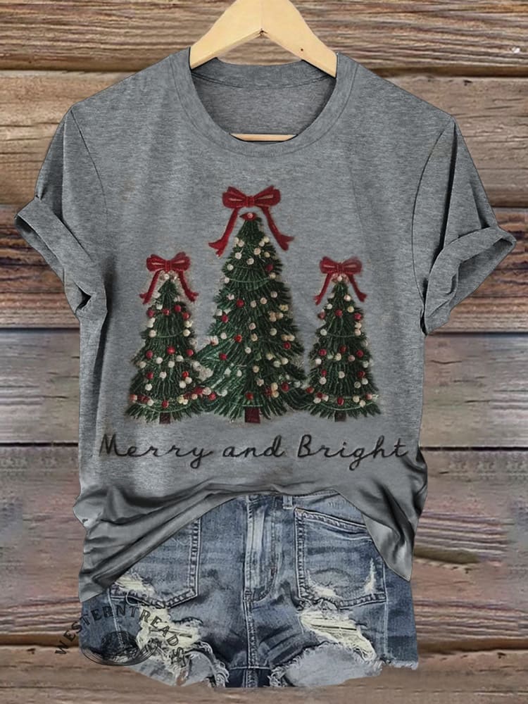 Christmas Art Print Casual T-shirt