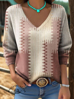 VintagePrints Casual Pullover Sweater