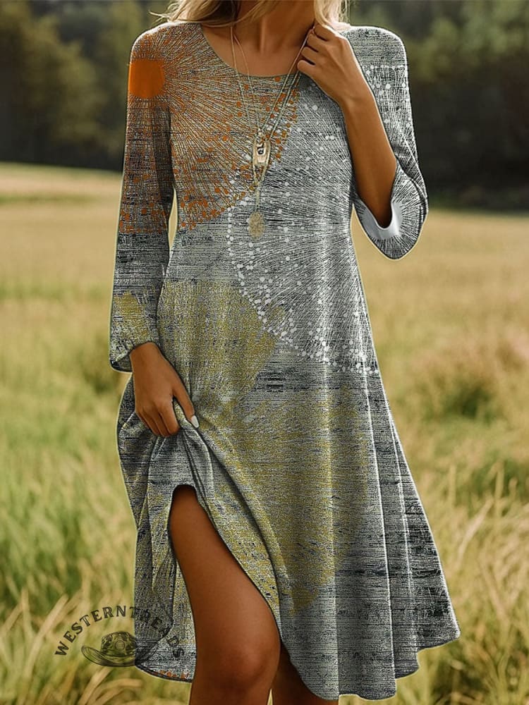 Vintage Floral Prints Cotton Dress