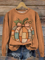 Vintage Pumpkin Art Prints Casual Cotton Sweatshirt