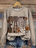 Vintage Fall Art Prints Casual Cotton Sweatshirt