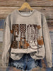 Vintage Fall Art Prints Casual Cotton Sweatshirt