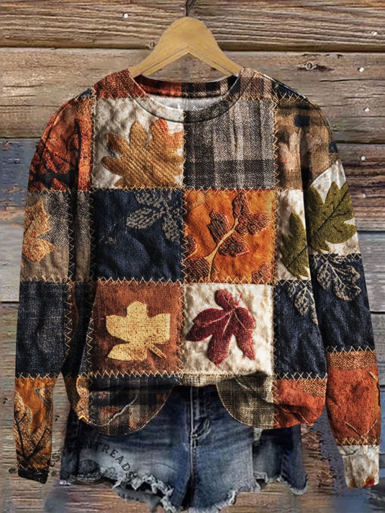 Vintage Fall Art Prints Casual Cotton Sweatshirt