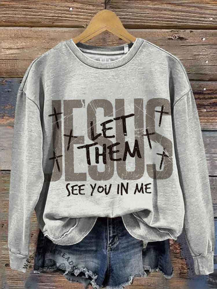 Jesus Prints Casual Cotton Sweatshirt