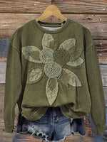 Vintage Art Prints Casual Cotton Sweatshirt