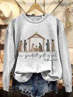 Christmas Prints Casual Cotton Sweatshirt