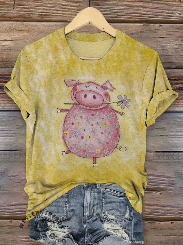 Vintage Farm Animal Art Print T-shirt