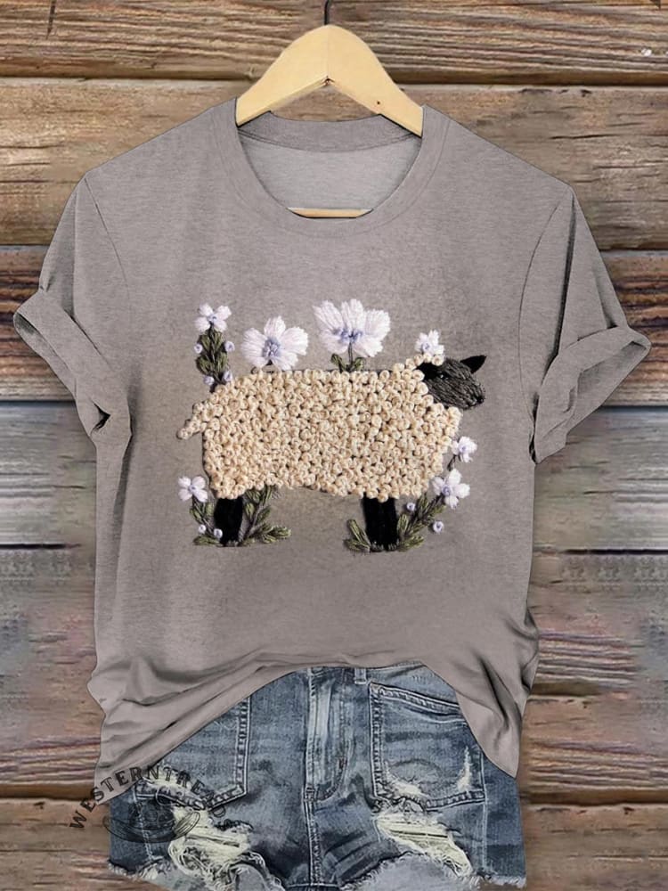 Vintage Farm Animal Art Print T-shirt