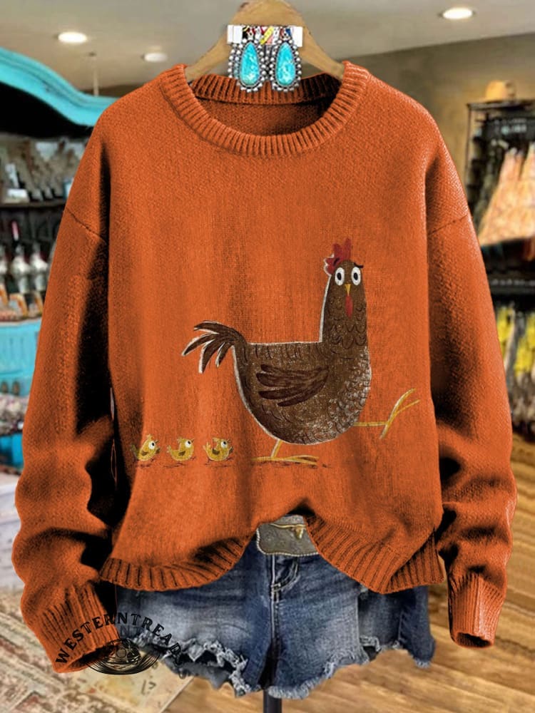 Vintage Farm Art Print Casual Cotton Sweatshirt