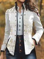 Women's Retro Horse Print Print Casual Jacket