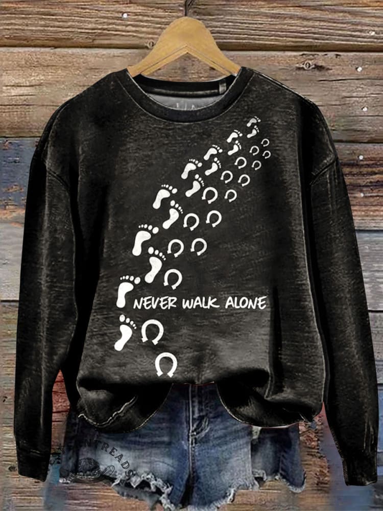 Vintage Western Art Print Casual Cotton Sweatshirt