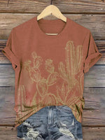 Vintage Retro Cactus Art Print T-shirt