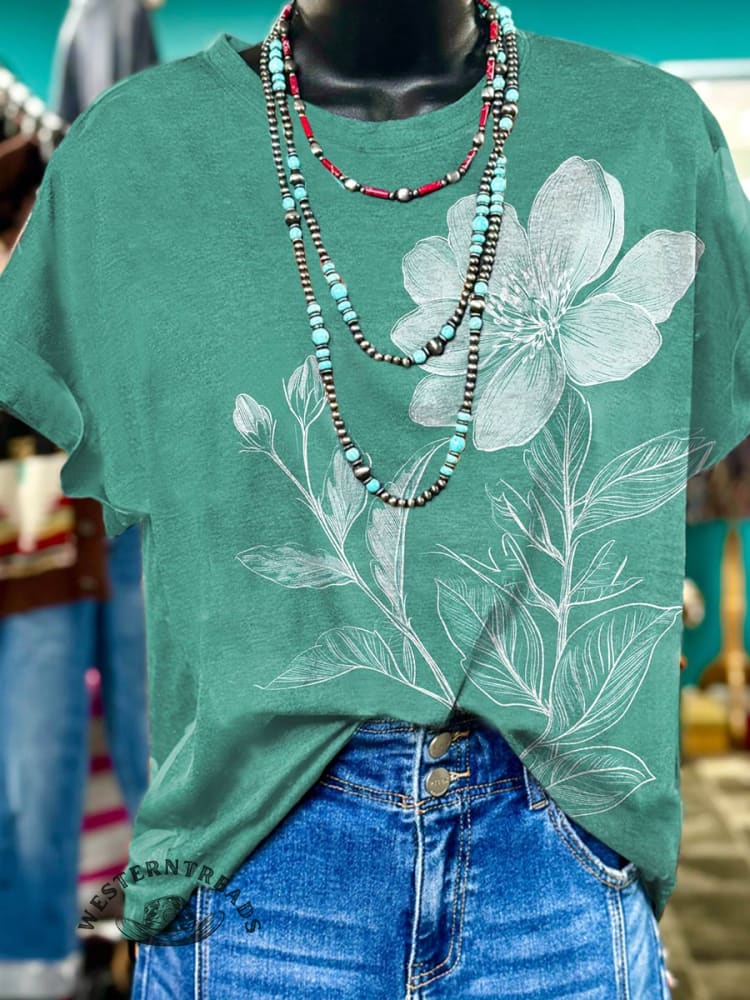 Flower Art Print T-shirt