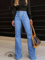 Women's High Waist Straight Jeans Pants