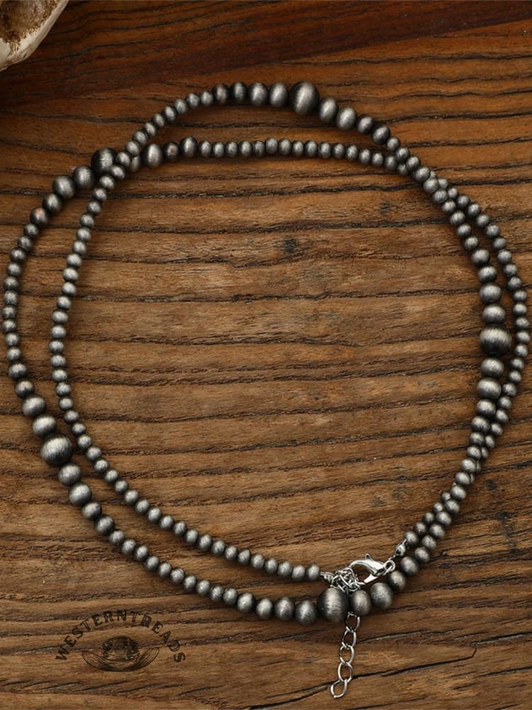 Vintage Ethnic Beaded Necklace Long Necklace