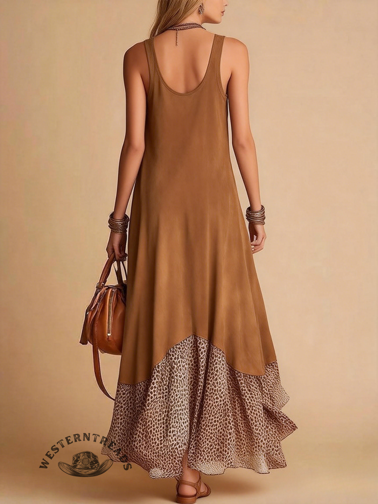 Retro Floral Print Maxi Dress