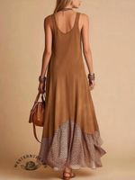 Retro Floral Print Maxi Dress